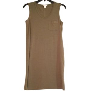 J Crew Green Sleeveless Pocket T Shirt Dress XXS